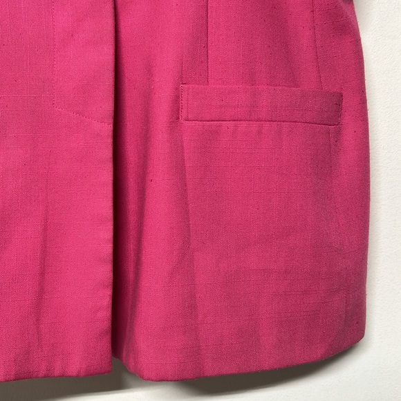 Vintage Oleg Cassini Barbie Pink Long Blazer 60s Mod Chic - Picture 4 of 11